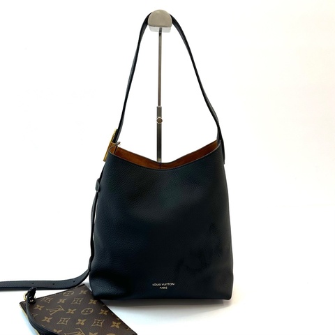 Louis Vuitton 路易威登 low key hobo黑金牛皮壓紋子母水桶包 小號 配件：子袋