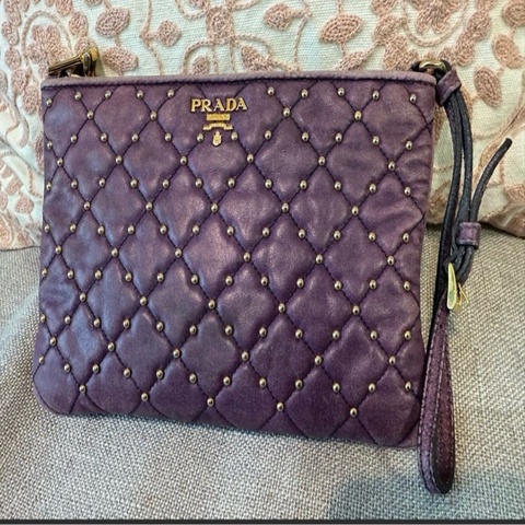 Prada 漂亮紫色多用途手提包/化妝袋/小物袋