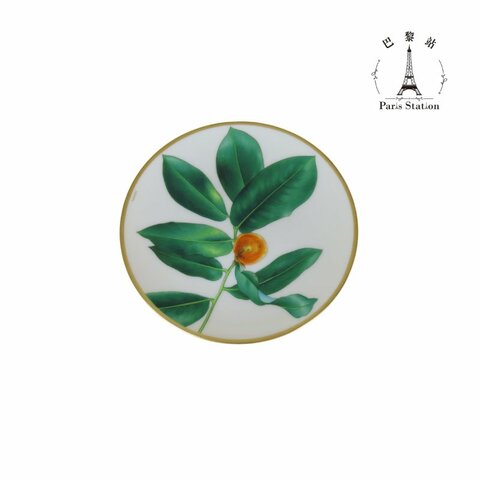 【巴黎站二手名牌專賣店】＊現貨＊HERMES 愛馬仕 真品＊ Passifolia 系列 2號陶瓷金線裝飾麵包奶油盤