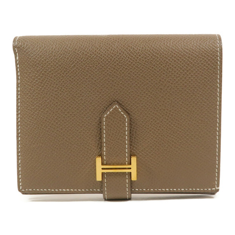 HERMES Epsom皮革Bearn Compact Wallet錢包Etoupe