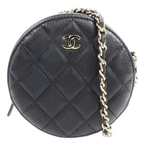CHANEL 牛皮皮革Round Clutch With Chain肩背袋