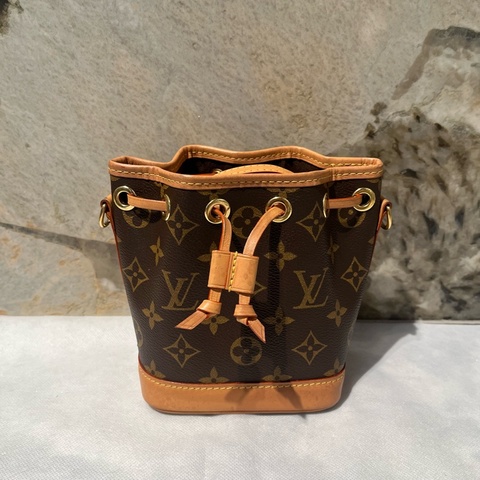 Louis Vuitton Monogram 拼皮 Nano Noe小水桶手提斜背包
