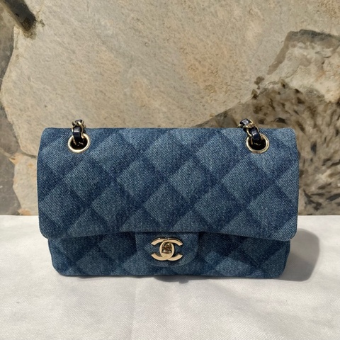 Chanel牛仔帆布金釦CF23