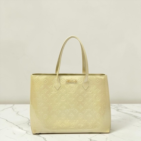 莉亞精品♡ LV 漆皮淡黃色托特包 二手