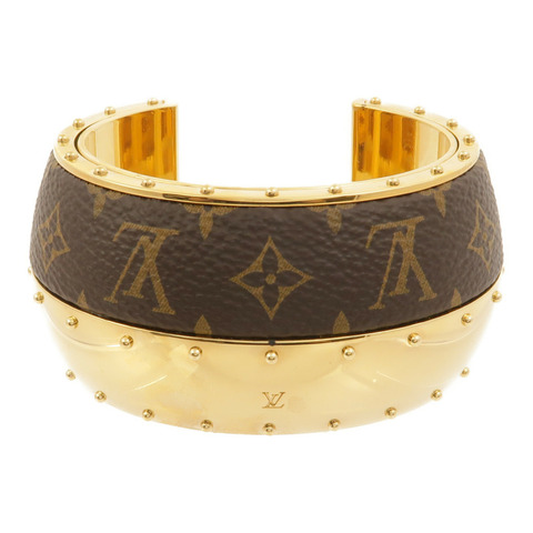 LOUIS VUITTON 金屬/Monogram Wild LV Cuff M手鐲