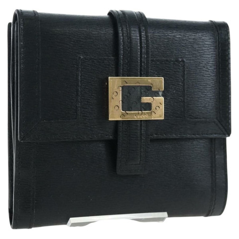 GUCCI G 三折皮夾 皮革 黑色 正品 am12210V