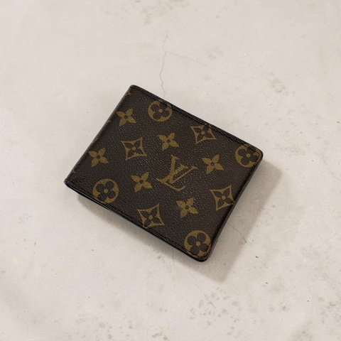 莉亞精品♡ LV M60026  老花對開短夾內零錢袋 二手
