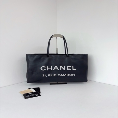 Chanel香奈儿 31 Rue Cambon康鹏街Tote全皮购物袋 极致高级黑白尺寸40*25*12
