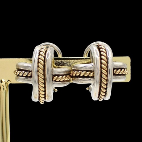 Tiffany & Co.日本中古十字耳環 925   K18金