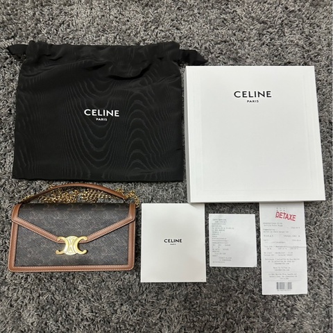 CELINE MARGO WOC 凱旋門老花鍊包/信封包