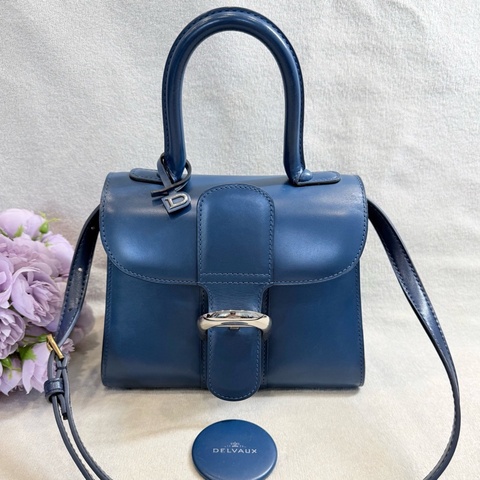 德爾沃Delvaux Brilliant藍色小號手提包