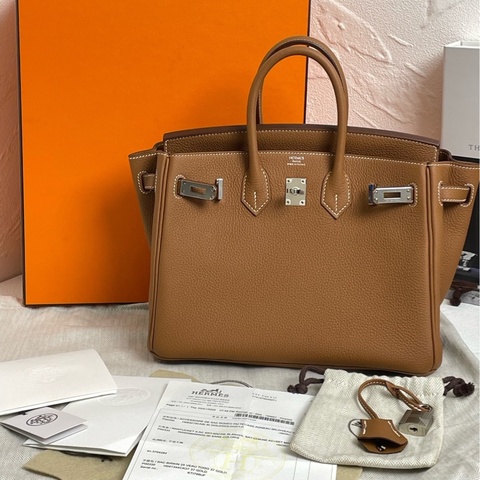 【售出展示💫拍下無效】Hermes/愛馬仕 Birkin25 銀扣 2025年Full Set大全套 手提包 铂金包
