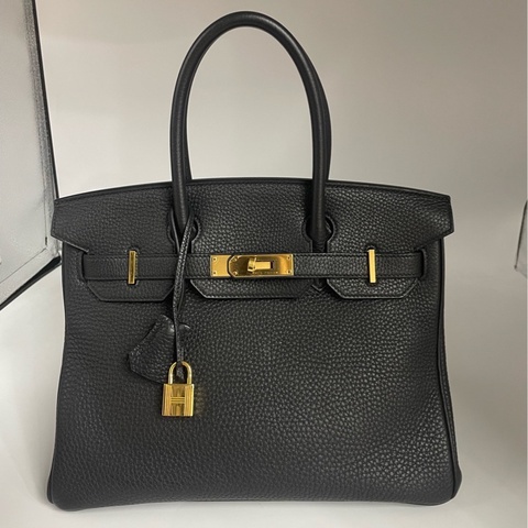 【售出展示💫拍下無效】Hermes/愛馬仕 Birkin30 黑金 手提包 铂金包