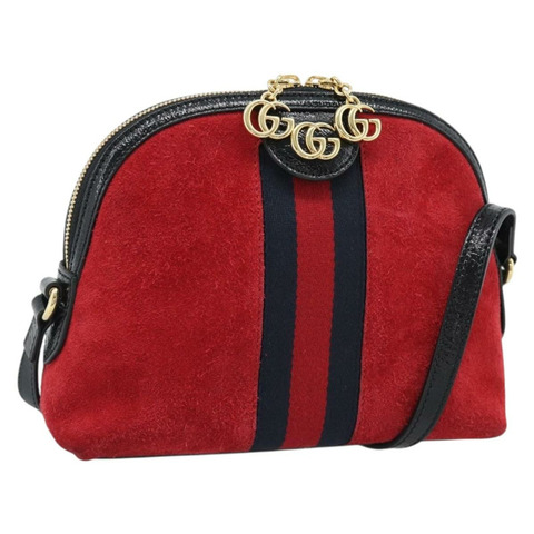 GUCCI Ophidia Sherry Line 肩背包，皮革，紅色，金色，499621，正品 am12084A