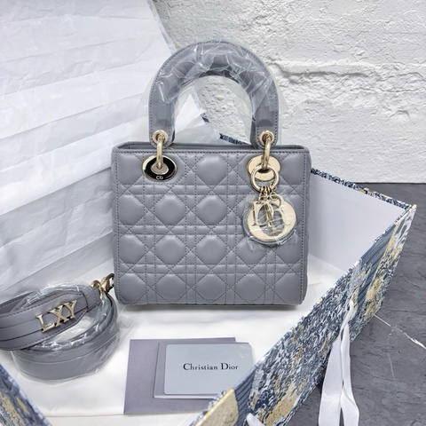 【售出展示💫拍下無效】Dior/迪奧 Lady Dior戴妃 灰色金扣 四格 Full Set全新全齊