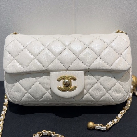 CHANEL香奈兒 金球大mini 芯片款小金球Classic Flap CF 22B 經典菱格翻蓋