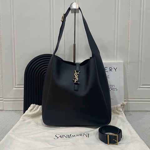 【售出展示💫拍下無效】YSL/聖羅蘭 黑金牛皮 Hobo 大號