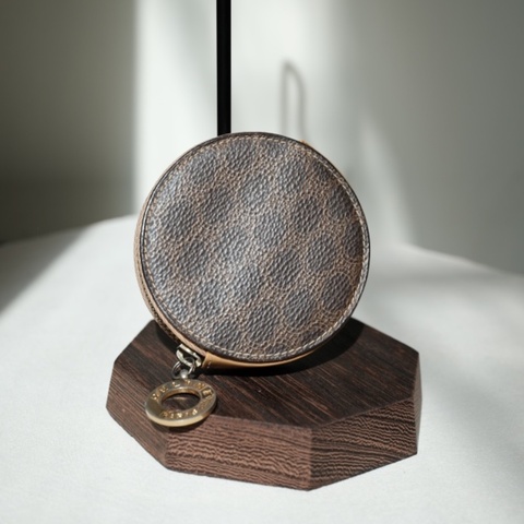 Celine Vintage 1990s Macadam 經典老花圓形拉鍊零錢包