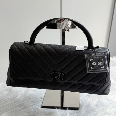 Chanel coco handle29  so black 山形紋荔枝皮