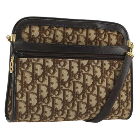 Christian Dior Trotter帆布肩背包 米色 金色 正品 ep15620A