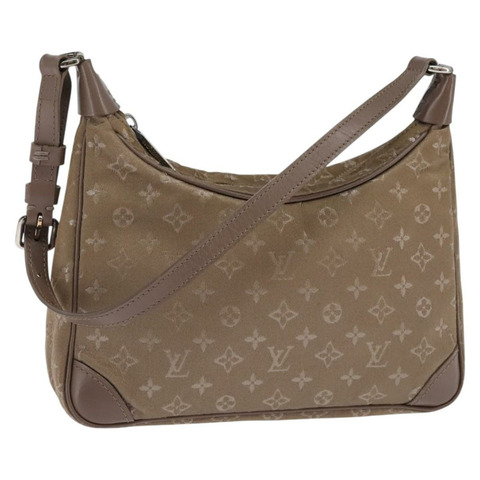 路易威登 Monogram Satin Little Boulogne 手提包 米色 M92143 正品 145324