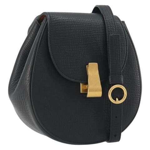 BOTTEGA VENETA 黑色金色皮革單肩包 正品 bs36297V
