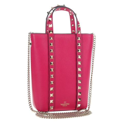 VALENTINO 手提包 皮革 兩用 粉紅色 金色色調 正品 ki6698V