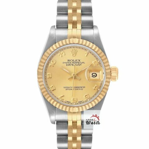 【大眾名錶】ROLEX 勞力士69173 Datejust 蠔式女錶 18K半金 市場少有 金阿拉伯 大眾名錶B1485