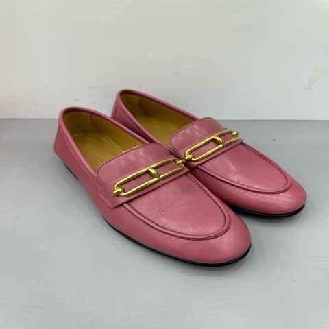 Hermes 愛馬仕 豬鼻子系列玫瑰色金扣 樂福鞋 35碼