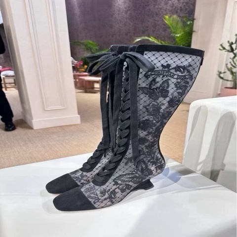 Dior Naughtily-D 秀款玫瑰蕾絲長靴  #36 37 37.5 38 39