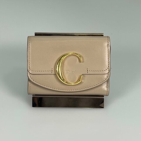 CHLOE D1NCKY 大象灰 金屬C扣三折短夾