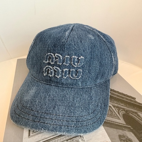 MIU MIU✨丹寧牛仔鴨舌帽棒球帽 #M