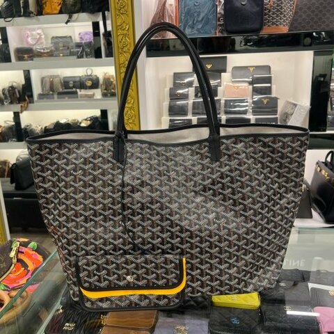 東區正精品㊣GOYARD Saint louis GM 黑色購物袋肩背包大款 RZ5656