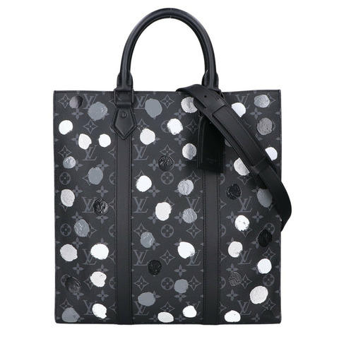 路易威登 x YK 草間彌生 M46404 Sac Plat 2-Way Tote Bag Monogram Eclipse 男士手提包