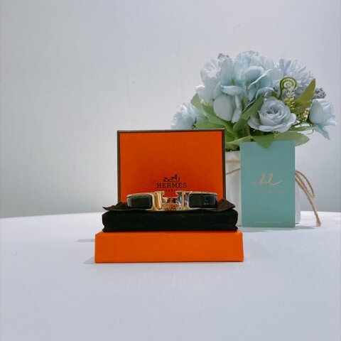 TW4937  Hermes 愛馬仕 手鐲 小號 黑色玫瑰金Clic H Bracelet PM Black x RGHW