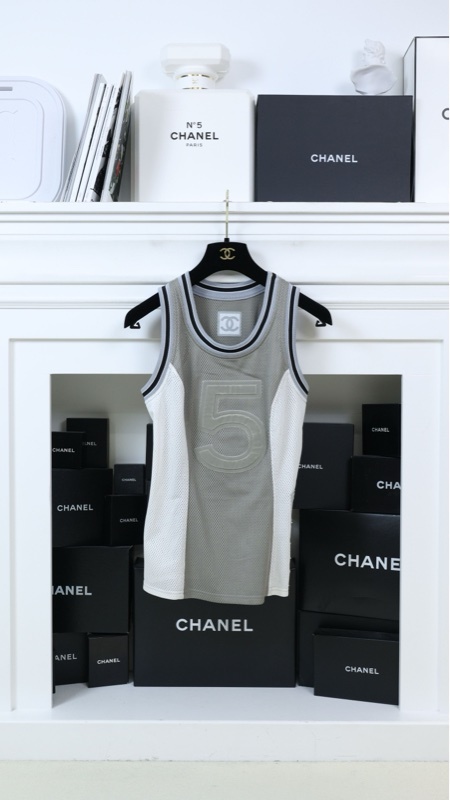 Chanel 04年运动系列5号字母灰色背心马甲