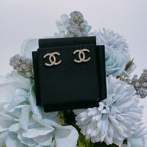 TW4940 Chanel 香奈兒經典cc logo 耳環 水鑽金色 Classic CC Logo Crystal x GHW