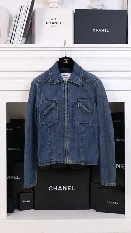 Chanel 00年水洗丹宁牛仔拉链外套