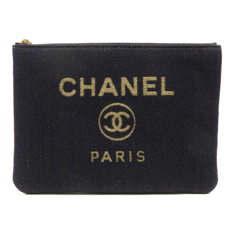 CHANEL 帆布Deauville Clutch Medium手拿包