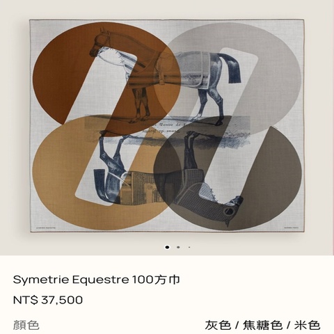 Hermes 男士方巾  Symetrie Equestre 100方巾
