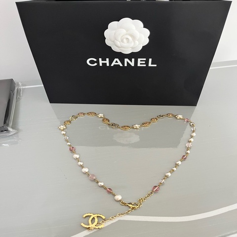 CHANEL 香奈兒《全新》24A 手工坊系列 仿珍珠雙C腰鏈｜可當長項鍊｜全配附購證