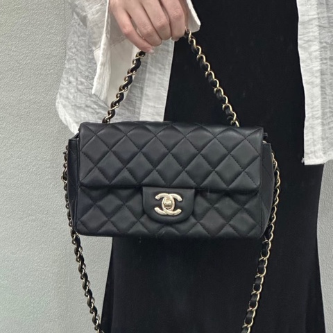💎Chanel香奈兒｜黑金CF大mini鏈條包｜99新芯片款