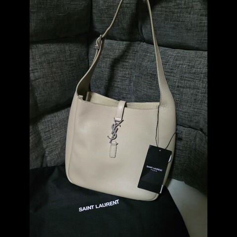 [特價] Saint Laurent YSL 5A7 hobo 小號 奶茶色 底部微瑕 未使用品