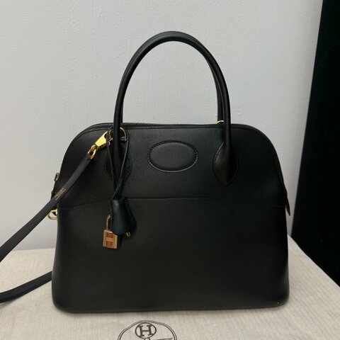 愛馬仕Hermes Bolide31 黑金evercalf皮 手提包