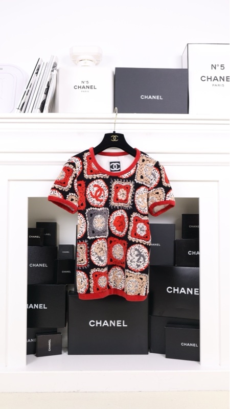 Chanel 09年春夏运动系列毛巾材质红色cc圆领短袖