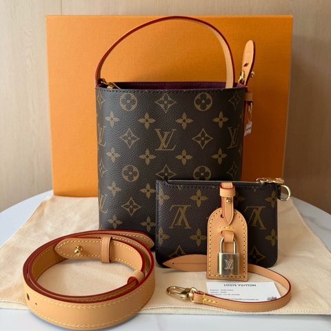 路易威登/Louis Vuitton allinbb 老花水桶包手提包斜挎包 金扣 芯片款