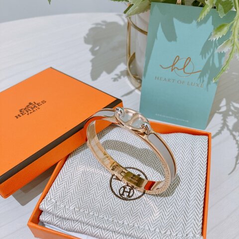 TK2128	Hermes 愛馬仕迷你手鈪 Mini Clic Chaine D Ancre Bracelet PM Size Marron Glace x RGHW