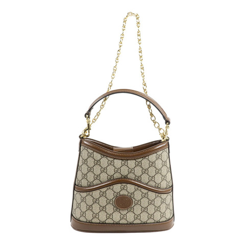 GUCCI 塗層帆布Interlocking G手挽肩背兩用袋