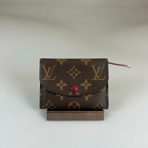 LV M41939/晶片款  老花玫紅豆豆Rosalie零錢包
