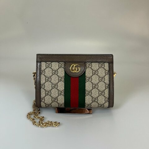 GUCCI 602676  棕Ophidia磁釦肩背包MINI